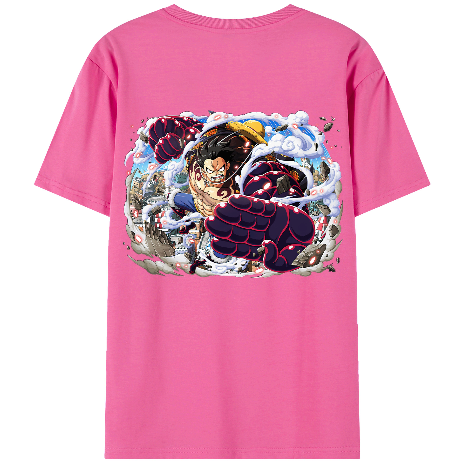 ワンピース モンキー・D・ルフィ ONE PIECE Monkey D. Luffy レディース半袖Tシャツ(バックプリント)